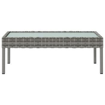 16-tlg. Garten-Lounge-Set mit Auflagen Poly Rattan Grau