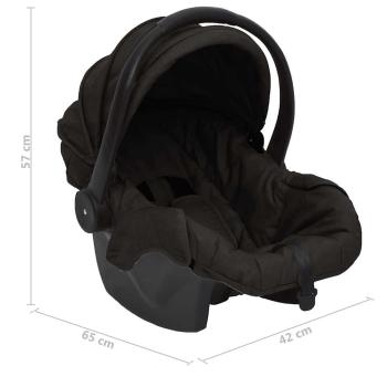3-in-1 Kinderwagen Anthrazit und Schwarz Stahl