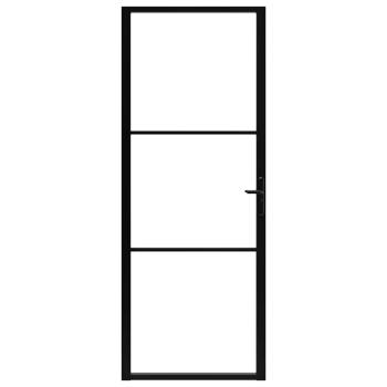 Innentür ESG Glas und Aluminium 76x201,5 cm Schwarz