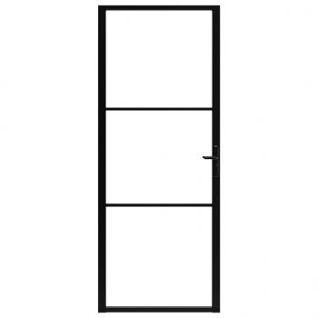 Innentür ESG Glas und Aluminium 83x201,5 cm Schwarz