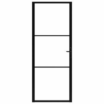 Innentür ESG Glas und Aluminium 83x201,5 cm Schwarz