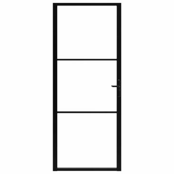 Innentür ESG Glas und Aluminium 93x201,5 cm Schwarz