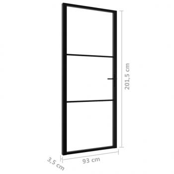 Innentür ESG Glas und Aluminium 93x201,5 cm Schwarz