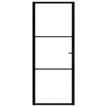 Innentür ESG Glas und Aluminium 93x201,5 cm Schwarz