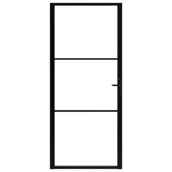 Innentür ESG Glas und Aluminium 102,5x201,5 cm Schwarz