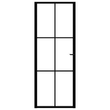 Innentür ESG Glas und Aluminium 76x201,5 cm Schwarz