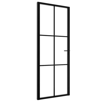 Innentür ESG Glas und Aluminium 76x201,5 cm Schwarz