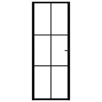 Innentür ESG Glas und Aluminium 76x201,5 cm Schwarz