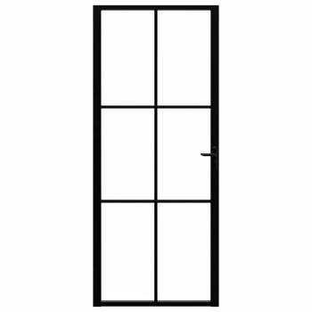 Innentür ESG Glas und Aluminium 83x201,5 cm Schwarz