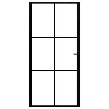 Innentür ESG Glas und Aluminium 102,5x201,5 cm Schwarz