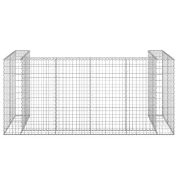 Gabionenwand für Mülltonnen Verzinkter Stahl 254x100x110 cm