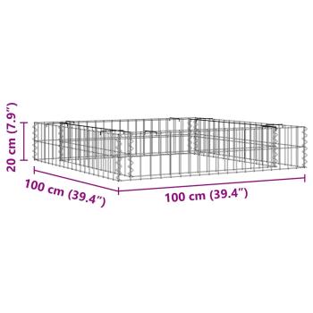  Gabionen-Hochbeet Verzinkter Stahl 100x100x20 cm