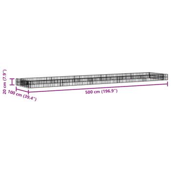 Gabionen-Hochbeet Verzinkter Stahl 500x100x20 cm