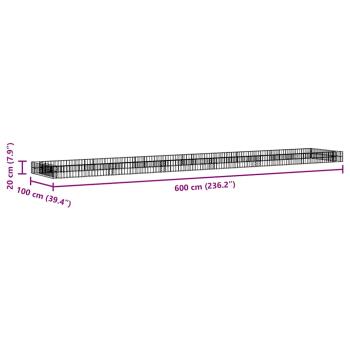 Gabionen-Hochbeet Verzinkter Stahl 600x100x20 cm