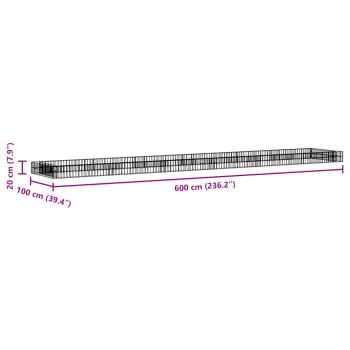 Gabionen-Hochbeet Verzinkter Stahl 600x100x20 cm