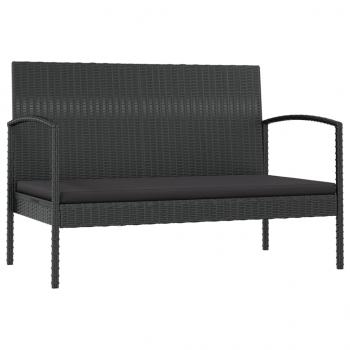 16-tlg. Garten-Lounge-Set mit Auflagen Poly Rattan Schwarz