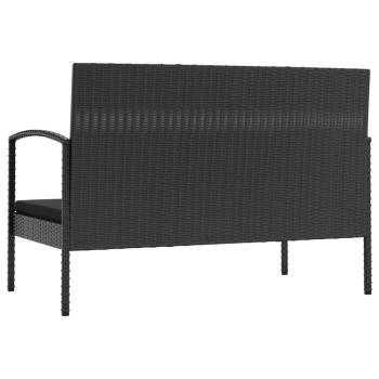 16-tlg. Garten-Lounge-Set mit Auflagen Poly Rattan Schwarz