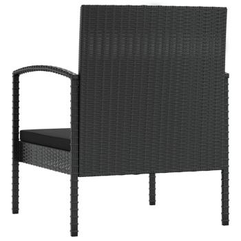 16-tlg. Garten-Lounge-Set mit Auflagen Poly Rattan Schwarz