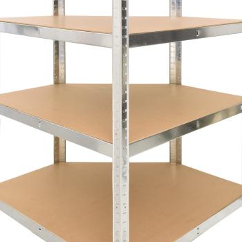 Eckregal mit 4 Böden Silbern Stahl & Holzwerkstoff