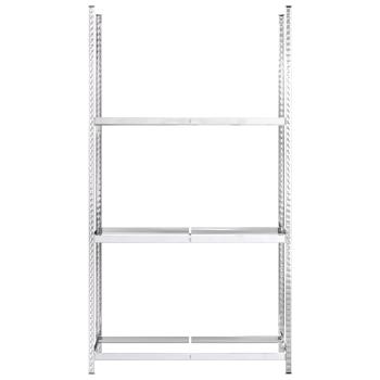 Reifenregale mit 3 Böden 2 Stk. Silbern 110x40x200 cm Stahl