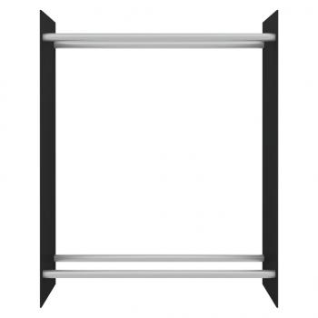 Brennholzregal Schwarz 80x35x100 cm Hartglas