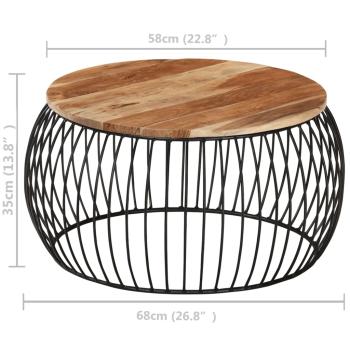 ARDEBO.de - Couchtisch Ø68 cm Massivholz Akazie