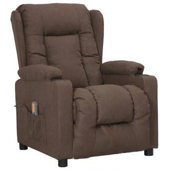 Massagesessel Taupe Stoff