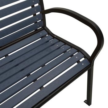 ARDEBO.de - Doppel-Gartenbank 251 cm Stahl und WPC Schwarz