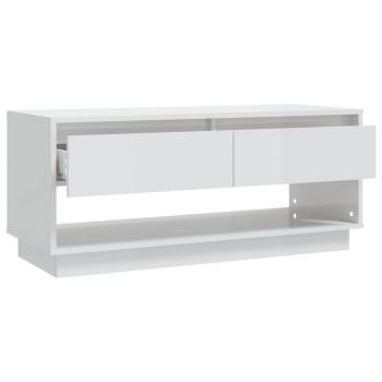 ARDEBO.de - TV-Schrank Hochglanz-Weiß 102x41x44 cm Holzwerkstoff