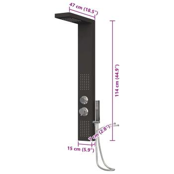 Duschpaneel-System Aluminium Schwarz