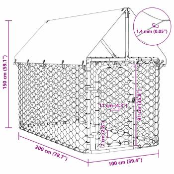 Outdoor-Hundezwinger mit Dach 200x100x150 cm