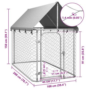 Outdoor-Hundezwinger mit Dach 200x100x150 cm