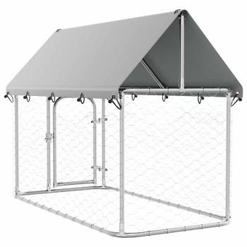 Outdoor-Hundezwinger mit Dach 200x100x150 cm