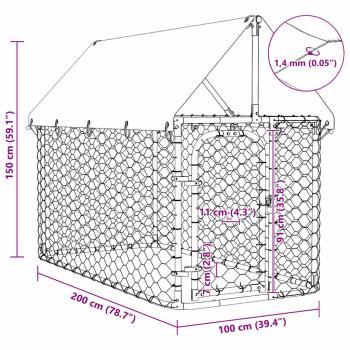 Outdoor-Hundezwinger mit Dach 200x100x150 cm