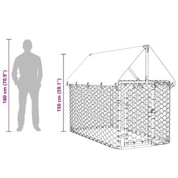 Outdoor-Hundezwinger mit Dach 200x100x150 cm