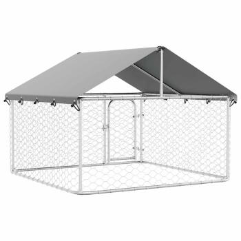 Outdoor-Hundezwinger mit Dach 200x200x150 cm