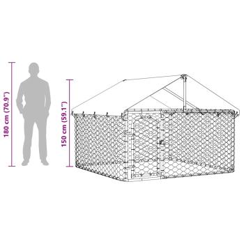 Outdoor-Hundezwinger mit Dach 200x200x150 cm