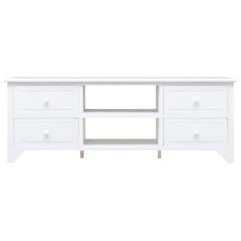 TV-Schrank Weiß 108x30x40 cm Massivholz Paulownia