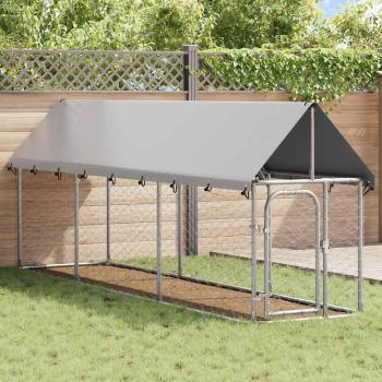 Outdoor-Hundezwinger mit Dach 400x100x150 cm