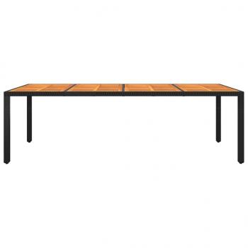 Gartentisch 250x100x75 cm Akazienholz und Poly Rattan Schwarz