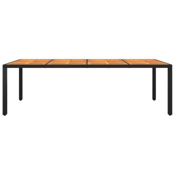Gartentisch 250x100x75 cm Akazienholz und Poly Rattan Schwarz