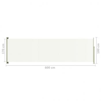 Seitenmarkise Ausziehbar 180x600 cm Creme