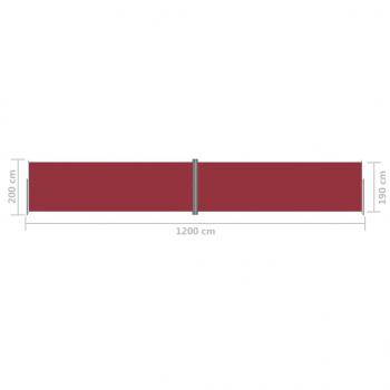 Seitenmarkise Ausziehbar Rot 200x1200 cm