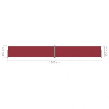 Seitenmarkise Ausziehbar Rot 160x1200 cm