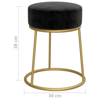 Runder Hocker Schwarz Samt