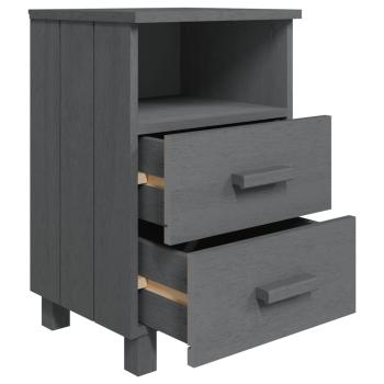 Nachttische HAMAR 2 Stk. Dunkelgrau 40x35x62 cm Massivholz