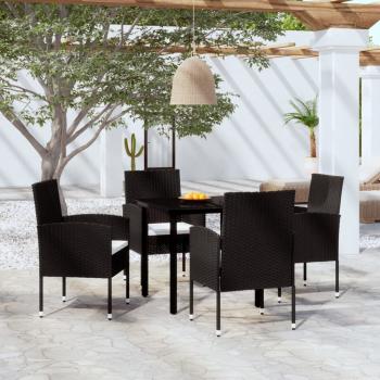 ARDEBO.de - 5-tlg. Garten-Essgruppe Schwarz