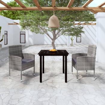 ARDEBO.de - 3-tlg. Garten-Essgruppe Anthrazit