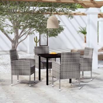 ARDEBO.de - 5-tlg. Garten-Essgruppe Anthrazit