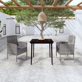 ARDEBO.de - 3-tlg. Garten-Essgruppe Anthrazit